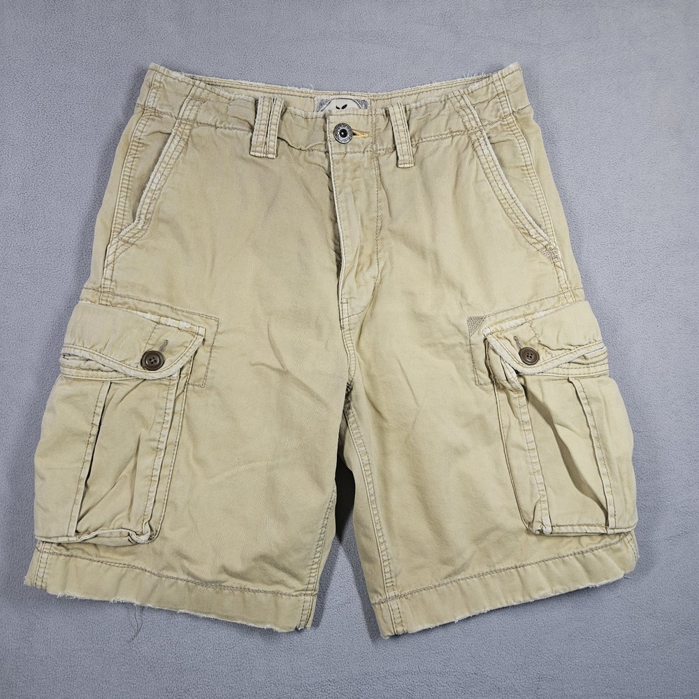 American Eagle Type AE3 Heavy Cargo Shorts Mens 30 Khaki Army Y2K Worn Prep